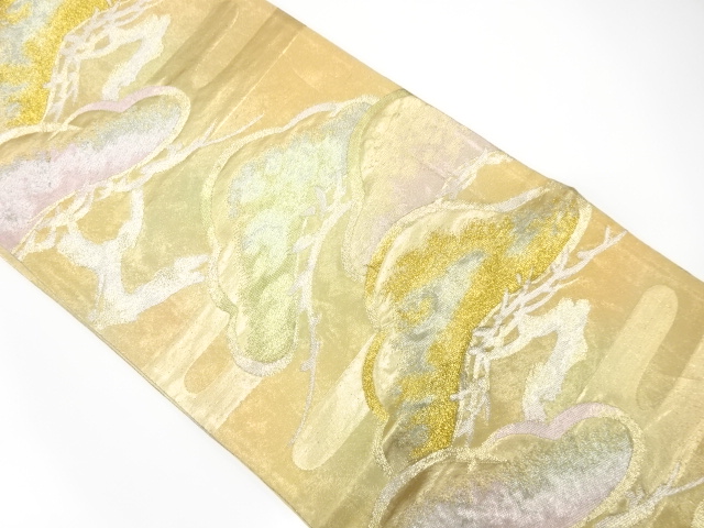 JAPANESE KIMONO / ANTIQUE FUKURO OBI / SILK / WOVEN PINE